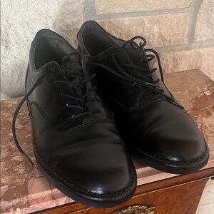 Rockport Black Kids Leather Dress Shoes, Made in Hungary
